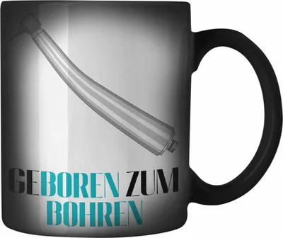 Produktbild von Trendation - Geboren Zum Bohren Farbwechsel Zauber-Tasse Geschenk Zahnarzt Lustig Praxis Geschenkidee Zahnarzthelferin Zahntechniker Zahnärztin Zahnmedizinische Fachangestellte (Schwarz)