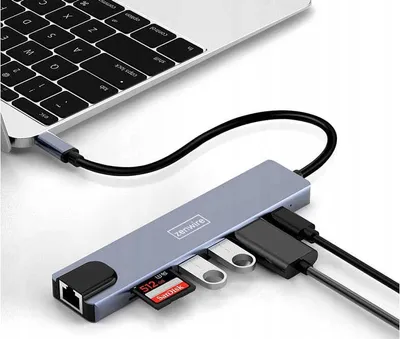 Produktbild von Adapter HUB 8w1 USB-C DisplayPort 8K 4K 144Hz RJ45