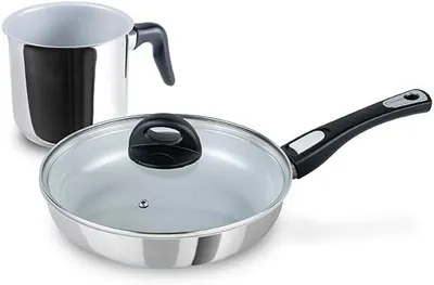 Produktbild von 3-teiliges Pfannen- und Milchtopf-Set aus Cerafit Steel