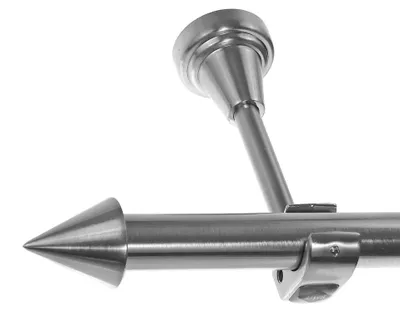 Produktbild von Gardinenstange mit Wandhalterung I Metall Edelstahl Look 1-läufig I Ø20mm | H50R