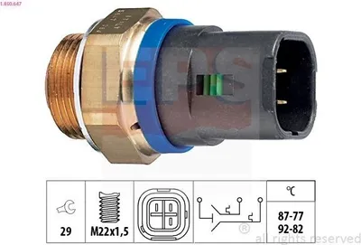Produktbild von EPS 1.850.647 Temperaturschalter Kühlerlüfter Thermoschalter für RENAULT KANGOO (KC0/1) MASTER II Kasten (FD) KANGOO Express (FC0/1) Scénic I