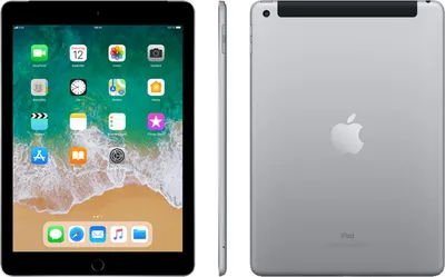 Image de Apple iPad 2018 (6e gen.) WiFi + Cellular 128GB Spacegrau Tablet 24.64cm (9.7") Retina, alimentation,MR7C2FD/A