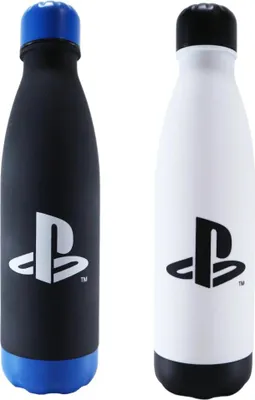 Produktbild von Sony Playstation 2-er Set Wasserflasche Trinkflasche Flasche 650 ml Schwarz Weiß