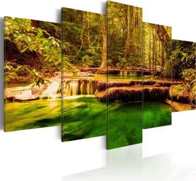 Produktbild von Leinwandbilder 200x100 cm c-B-0036-b-o Vlies Leinwandbild 5 tlg Kunstdruck modern Wandbilder XXL Wanddekoration Design Wand Bild LANDSCHAFT NATUR WALD