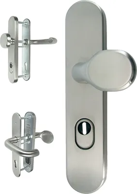 Produktbild von Edelstahl Wohnungstür Schutzbeschlag 1586 U-Form WE-72mm ES1 mit ZA Türdrücker