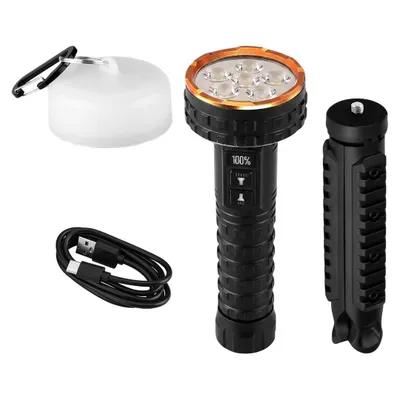 Imagen del producto de Linterna LED, batería externa, potente, recargable, resistente al agua, 3 en 1, 4700 lúmenes, 99-138, NEO TOOLS
