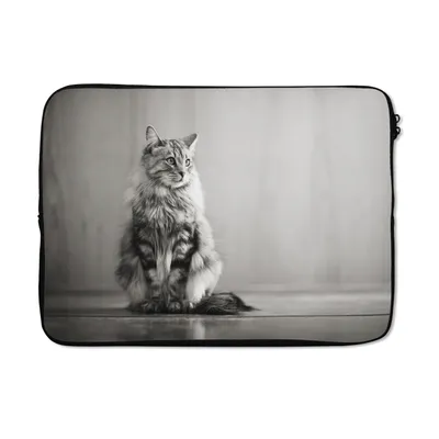 Produktbild von MuchoWow® Laptop Hülle 13 Zoll Porträt einer Katze Laptoptasche - Laptophülle - Sleeve - Rundumschutz