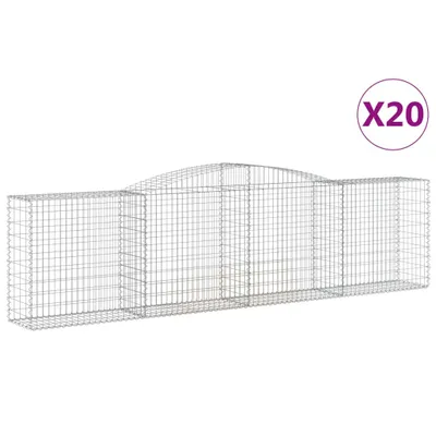 Produktbild von Gabionen mit Hochbogen 20 Stk 400x50x100/120cm Verzinktes Eisen