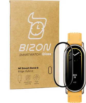 Produktbild von Szkło hybrydowe Bizon Glass Watch Edge Hybrid dla Mi Smart Band 8, czarne