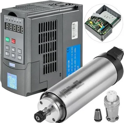 Obrázek produktu pro Vřetenový motor VEVOR 0,8 kW chlazený vzduchem se sadou vřetenového motoru s frekvenčním měničem VFD o výkonu 1,5 kW a 2 hp