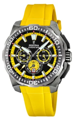 Produktbild von Festina Herrenuhr Chrono Bike Armbanduhr Kautschuk gelb UF20725/1