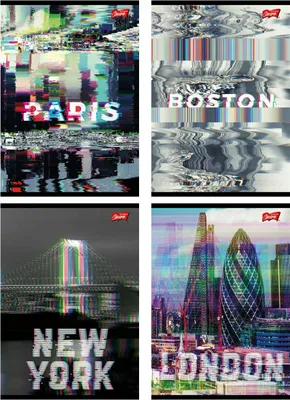 Zdjęcie produktu dla Zeszyt A5/60K kratka Glitched City (10szt) - UNIPAP