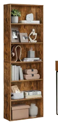 Produktbild von Bücherregal mit 6 Ebenen – skandinavisch – platzsparend – 24 x 60 x 178,5 cm