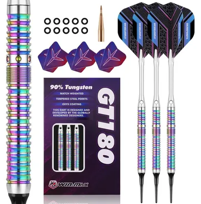 Productafbeelding van Dartpijlen, 90% wolfraam, 18 gram, 3 stuks, paars