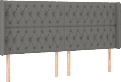 Produktbild von Kopfteil mit Ohren Dunkelgrau 203x16x118/128 cm Stoff