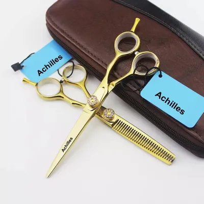 Imagen del producto de Kit de corte de pelo de acero inoxidable 6CR13, de 4 piezas, que incluye un peine y un clip para el cabello, ideal para peluqueros