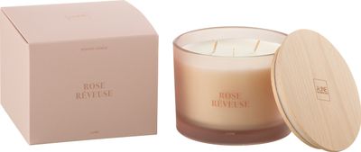 J-Line - Vonná svíčka Accords Essentiels Rose Rêveuse-28h - 11,5x11,5x10cm