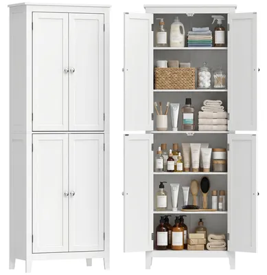 Productafbeelding van HOMCOM Badkamerkast, 170 cm hoog, met verstelbare legplanken