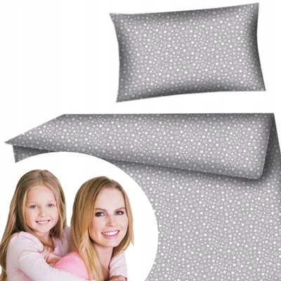 Produktbild von Designpremium Baumwoll-Bettwäsche 140x200 Grau Sterne