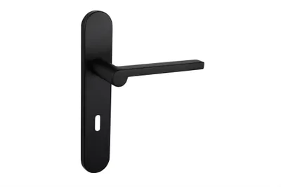 Produktbild von Lavuzo Türgriff Caserta Schwarz mit abgerundetem Schild SL72 - Pro Set