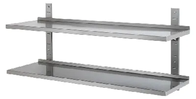 Produktbild von Bartscher Edelstahl Wandbord | HxBxT 2,7x60x35,5cm | Traglast 100kg | ohne Konsolen & Verstellschienen