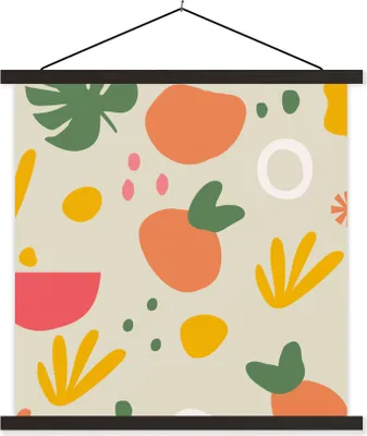 Produktbild von MuchoWow® Textilposter Obst - Sommer - Design 40x40 cm mit schwarzem Rahmen - Fotos