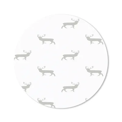 Produktbild von MuchoWow® Mauspad Mousepad Muster - Hirsche - Weiß 40x40 cm - Mousepads - Maus Mat - Pad - Mausunterlage - Schreibtisch Accessoires