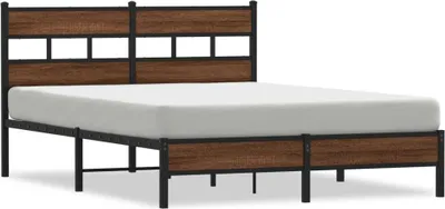 Image de vidaXL Cadre de lit sans matelas Chêne brun 160x200 cm Bois composite