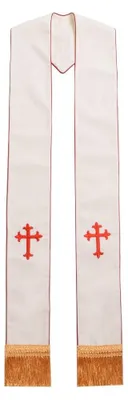Immagine prodotto di Solidchoice - Stola ricamata per matrimonio, colore bianco/rosso