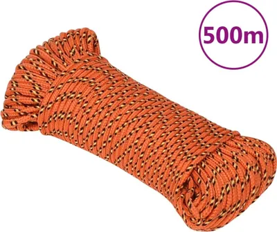 Produktbild von The Living Store Bootsseil Orange 5 mm 500 m Polypropylen