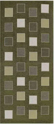 Zdjęcie produktu dla Dywan welurowy antypoślizgowy SQUARE 55X280 cm ZIELONY | GalleriaFarah1970