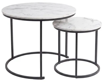 Zdjęcie produktu dla Zestaw 2 stolików kawowych okrągłych, Ø 60 cm x 50 cm