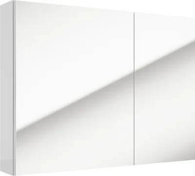 Produktbild von Spiegelschrank 80 cm 2-türig SOFIA-107 in Hochglanz weiß lackiert, B/H/T: ca. 80/60/15
