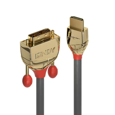 Produktbild von LINDY HDMI an DVI-D Single Link Kabel Gold Line 10m
