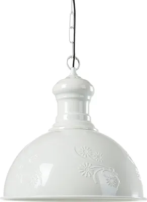 Obrázek produktu pro BELIANI svítidlo Závěsné stropní krémové bílé kovové 32 cm v retro průmyslovém stylu
