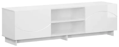 Zdjęcie produktu dla Stojak na telewizor, 140 x 34,5 x 40 cm, biały, wysoki połysk, płyta drewniana