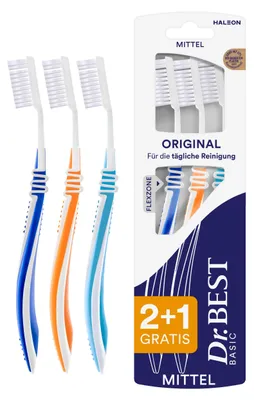 Obrázek produktu pro Dr.Best 4956543008 3 Dr.Best CLASSIC Original Zahnbürsten