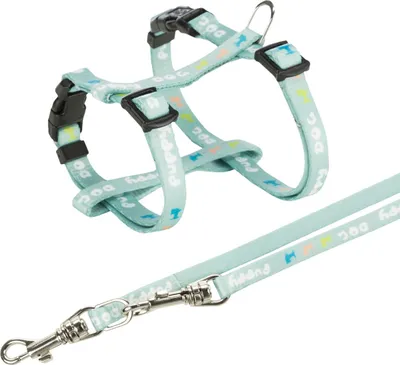 Produktbild von TRIXIE Junior Welpen-H-Geschirr mit Leine - mint - 27–45 cm/10 mm