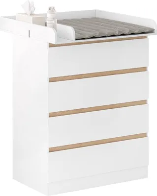 Produktbild von Wickelkommode – Wickeltisch – Schränke – Babyzimmer, Badezimmer – Weiß, 80 x 47,8 x 100,5 cm