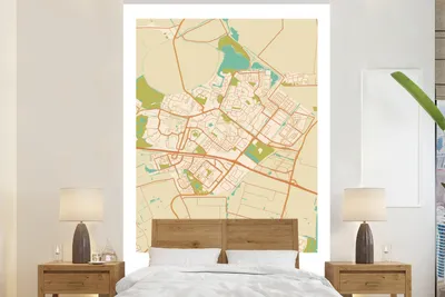 Obrázok produktu pre MuchoWow® Fototapety pre obývaciu izbu alebo spálňu tapety vinylové motív tapety Mapa mesta - Zoetermeer - Vintage 180x280cm