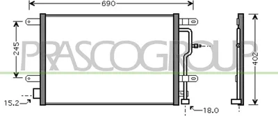 Produktbild von PRASCO AD020C003 Kondensator Klimaanlage Klimakondensator für AUDI A4 Avant (8ED, B7)