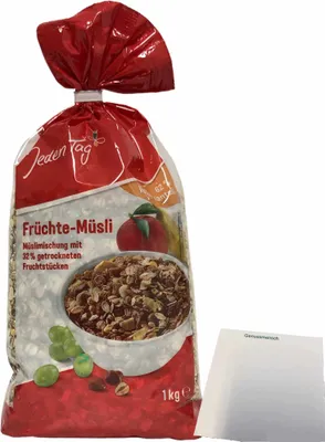 Produktbild von Jeden Tag Früchte-Müsli (1000g Packung) + usy Block
