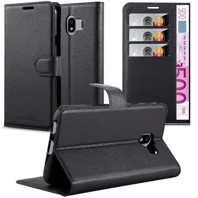 Image de Cadorabo Housse pour Samsung Galaxy J4 2018 Housse de protection en noir Housse pour téléphone portable Etui Case Cover Fermeture magnétique