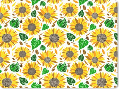 Produktbild von MuchoWow® Mauspad Mousepad Sonnenblume - Blätter - Muster 40x30 cm - Mousepads - Maus Mat - Pad - Mausunterlage - Anti Rutsch