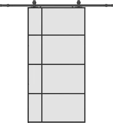 Obrázok produktu pre Posuvné dvere so sadou kovania, čierne 102,5x205 cm, ESG sklo