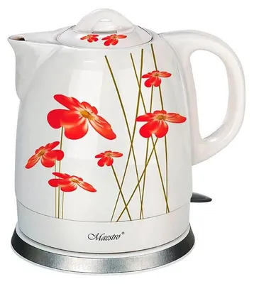 Immagine prodotto di Feel-Maestro MR-066-RED FLOWERS electric kettle 1.5 L 1200 W Red, White