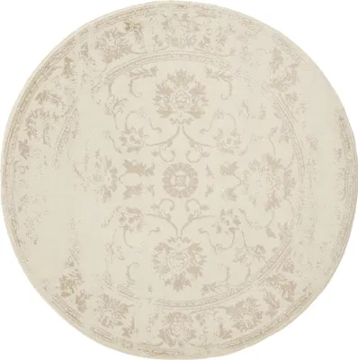 Produktbild von benuta Vintage Teppich Wohnzimmer Suki Creme/Beige ø 120 cm rund Wohnzimmerteppich Schlafzimmer weich orientalisch