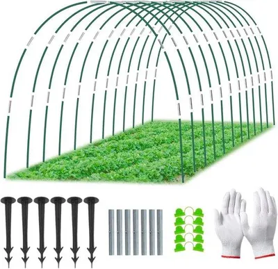 Produktbild von Famanu Pflanzentunnel-Bögen 36 Stück - 43 cm, flexible Gartencloche für Pflanzen und Gemüse