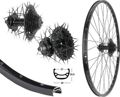 Produktbild von AGGRO-X 28 Zoll Alu Hinterrad 21-622 Laufrad Hohlkammer Disk 6-Loch mit 8 Fach Zahnkranz Kassette HG31 24 Gang