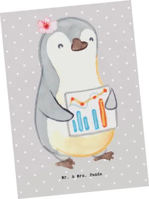 Produktbild von Mr. & Mrs. Panda Postkarte Business Analyst Herz - Grau Pastell - Geschenk, Ansichtskarte, Postkarten, Ansichtskarten, Fotokarte, Grußkarte